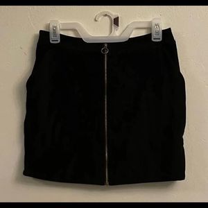 Black Faux Suede Mini Skirt-JRS Medium